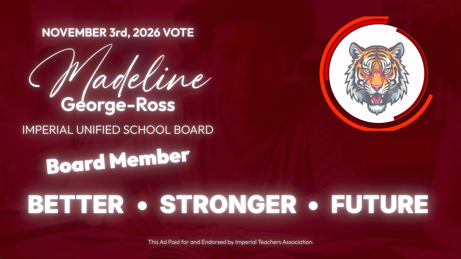 Madeline George-Ross for Imperial Board Member